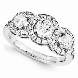 3 Stone Right Hand Diamond Ring For Women