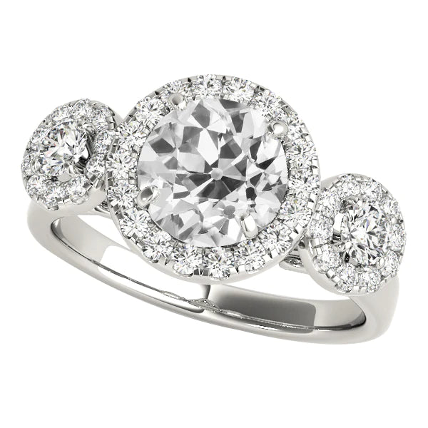natural round diamond 5ct ring front view