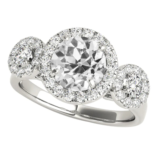 natural round diamond 5ct ring front view