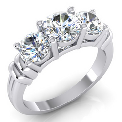 3 Stone Mined Diamond Ring
