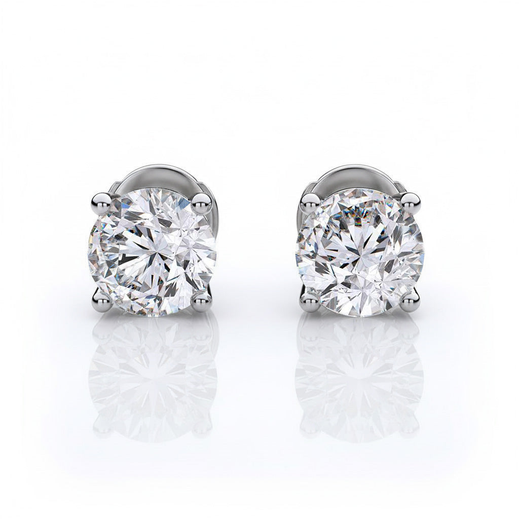 3 Carat Certified Lab Grown Diamond Studs Earrings White Gold 14K