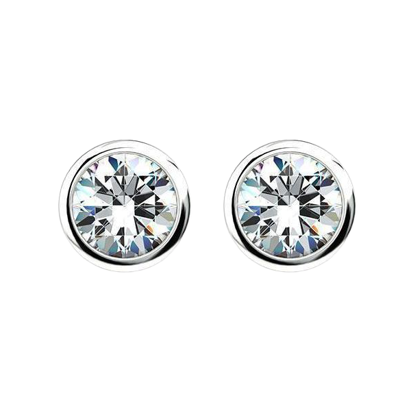 3 Carats GIA Certified Lab Grown Diamonds Lady Stud Earrings 14K White Gold
