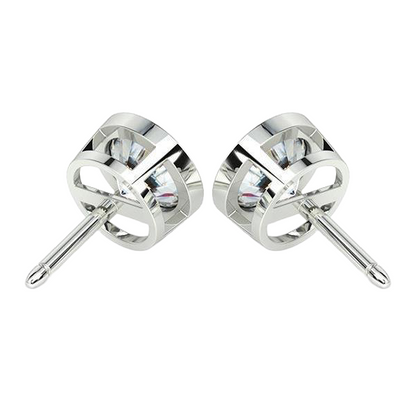 3 Carats GIA Certified Lab Grown Diamonds Lady Stud Earrings 14K White Gold