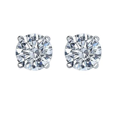3 Carats GIA Certified Lab Grown Diamonds Studs Earrings 14K White Gold New