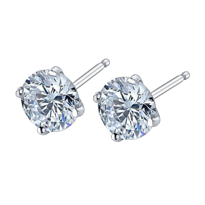 3 Carats GIA Certified Lab Grown Diamonds Studs Earrings 14K White Gold New