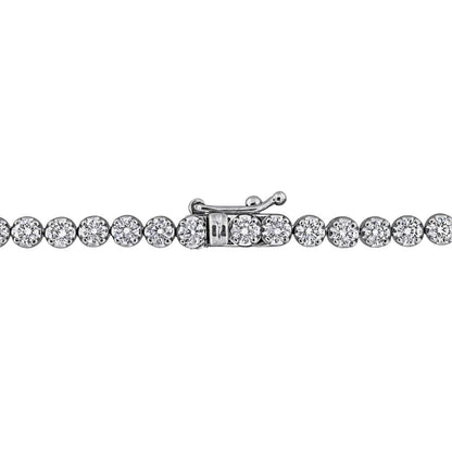 3 Carats Lady Round Cut Lab Grown Diamond Tennis Bracelet White Solid Gold
