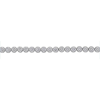 3 Carats Lady Round Cut Lab Grown Diamond Tennis Bracelet White Solid Gold