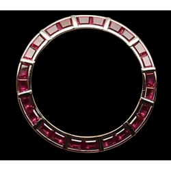 3 Carats Ruby Stainless Steel Bezel With Bars To Fit Rolex 36mm Watch