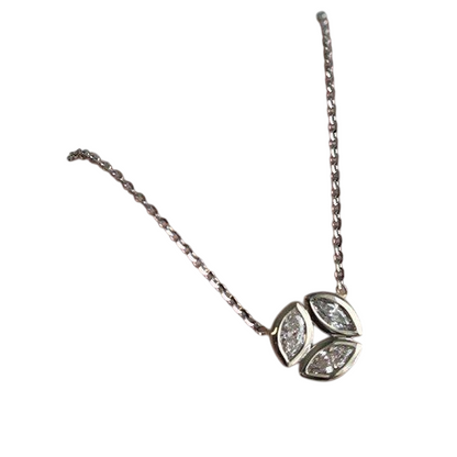 3 Ct Marquise Cut Natural Earth Mined Diamonds Three Stone Pendant Necklace White Gold