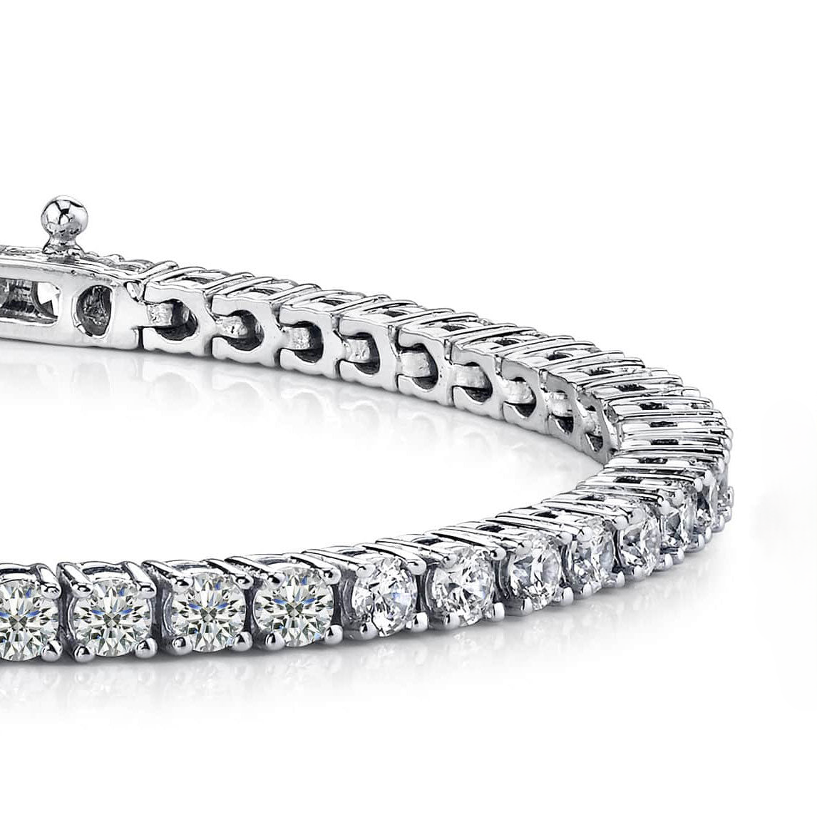 3 Ct Round Brilliant Cut Natural Earth Mined Diamond Tennis Bracelet White Gold Jewelry