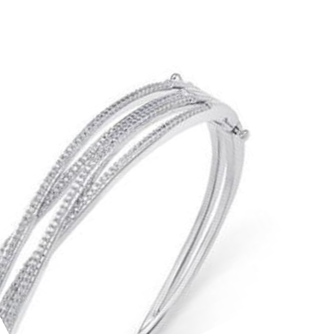 3 Ct Round Cut Natural Earth Mined Diamonds Women Bangle