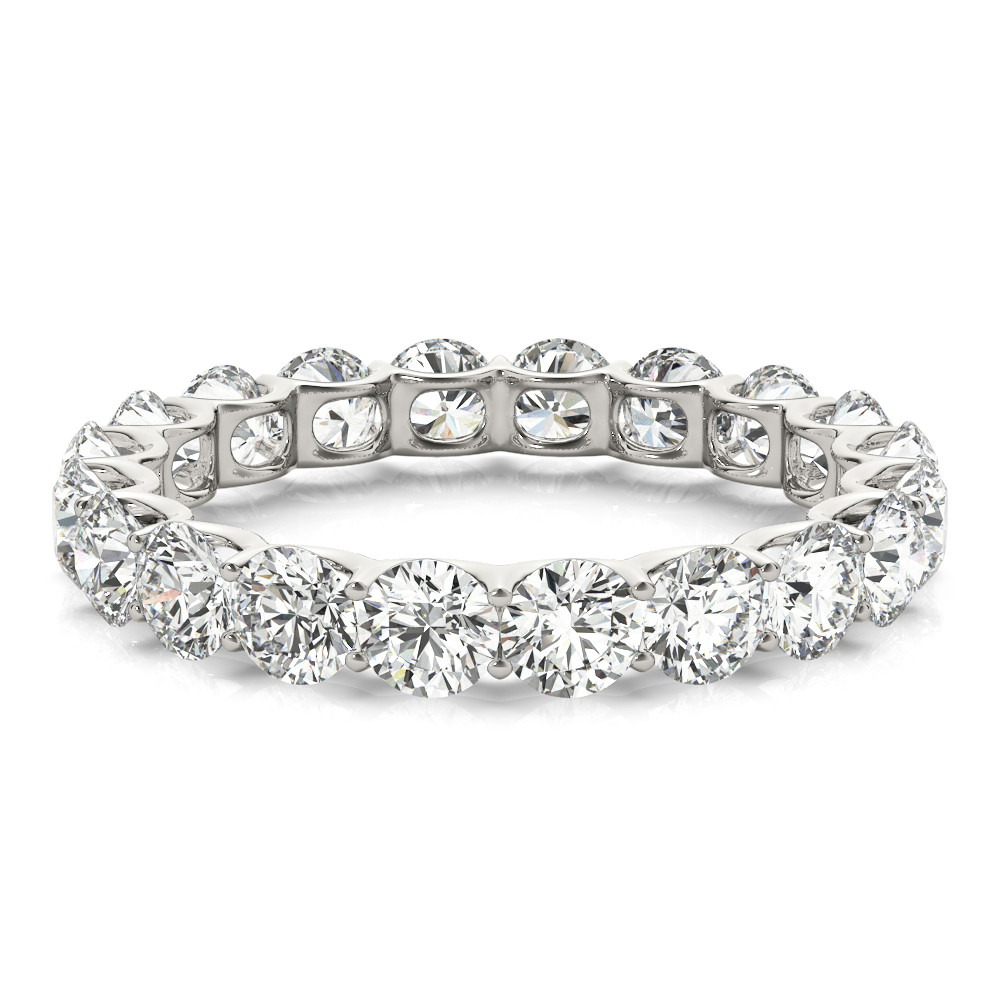 3 Ct Round Diamond Eternity Wedding Band For Women Prong Setting Lab Grown