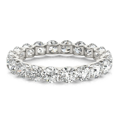 3 Ct Round Diamond Eternity Wedding Band For Women Prong Setting Lab Grown