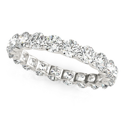 3 Ct Round Diamond Eternity Wedding Band For Women Prong Setting Lab Grown