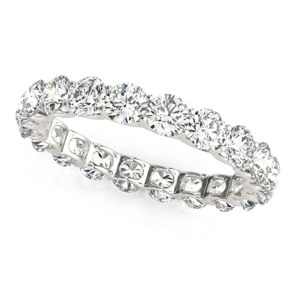 3 Ct Round Diamond Eternity Wedding Band For Women Prong Setting Lab Grown