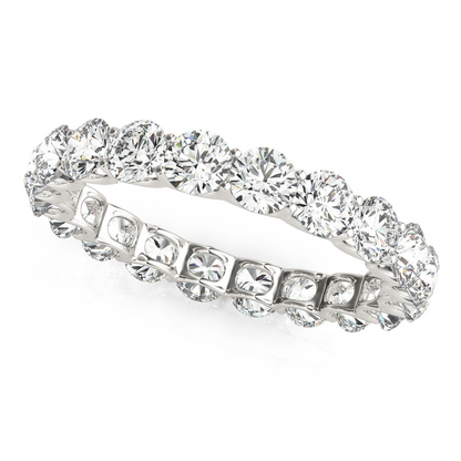 3 Ct Round Diamond Eternity Wedding Band For Women Prong Setting Lab Grown