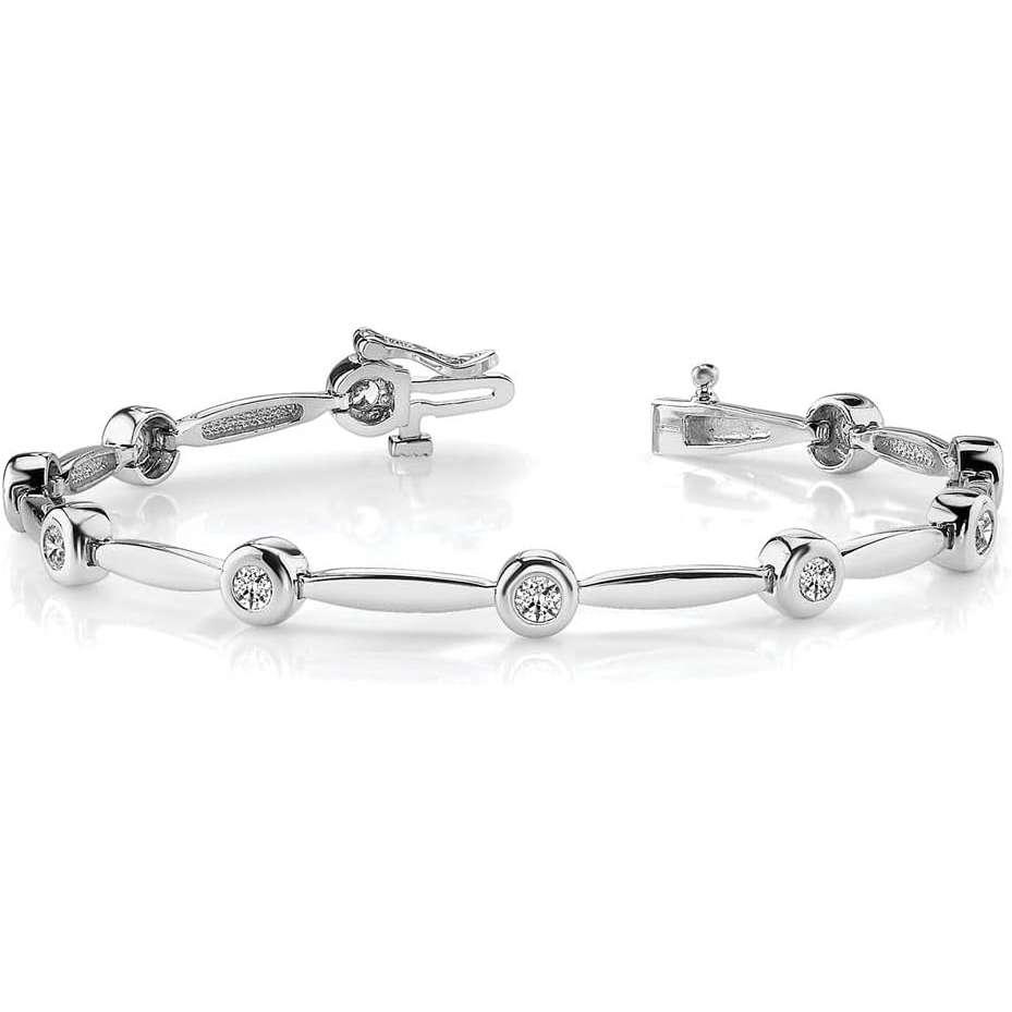 3 Ct Round Natural Earth Mined Diamond Tennis Bracelet Sparkling White Gold Ladies Jewelry