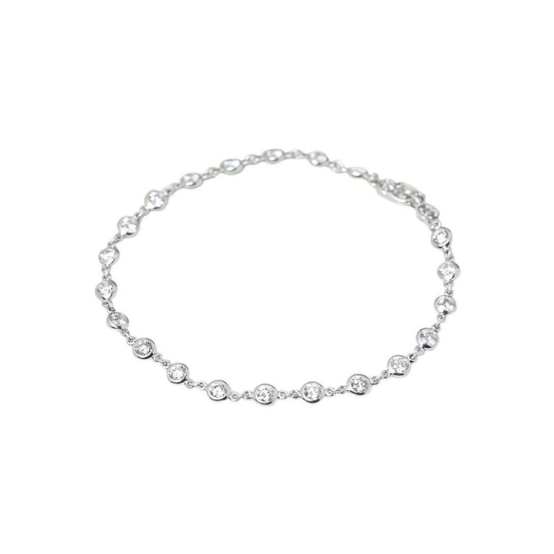 3 Ct Tennis Bracelet Round Lab Grown Diamond By The Yard White Gold