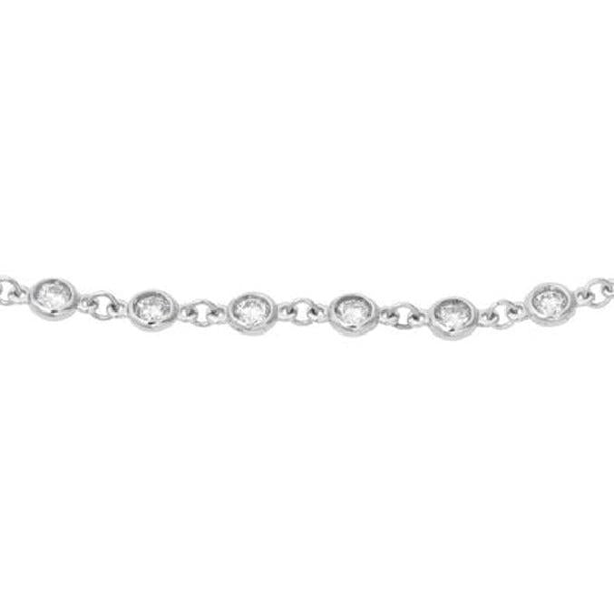3 Ct Tennis Bracelet Round Lab Grown Diamond By The Yard White Gold