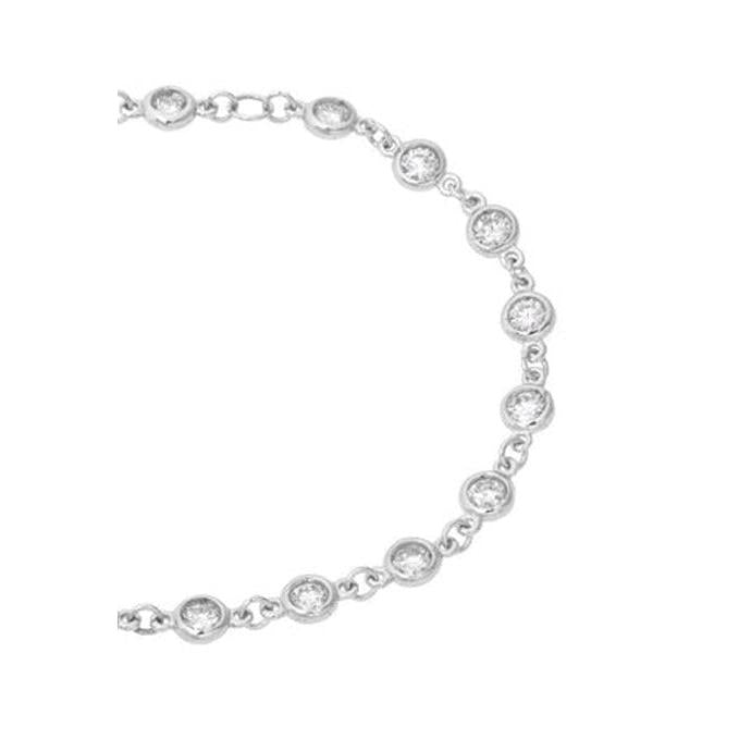 3 Ct Tennis Bracelet Round Lab Grown Diamond By The Yard White Gold