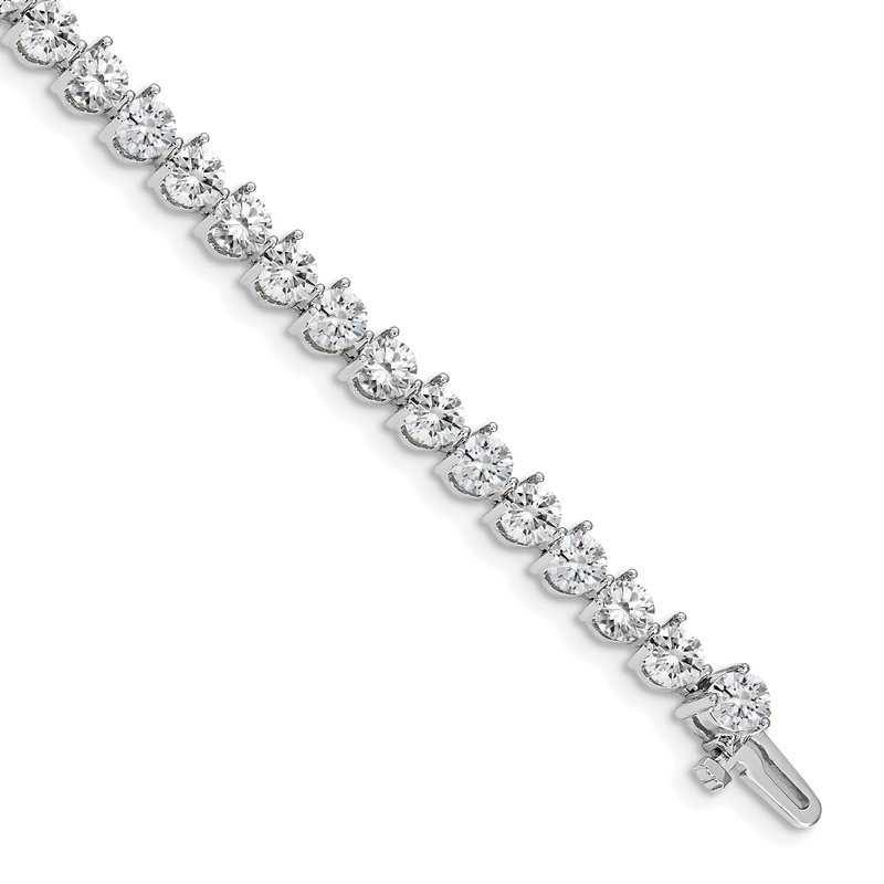 3 Prong Setting Tennis Bracelet 6.75 Ct Round Brilliant Cut Lab Grown Diamonds