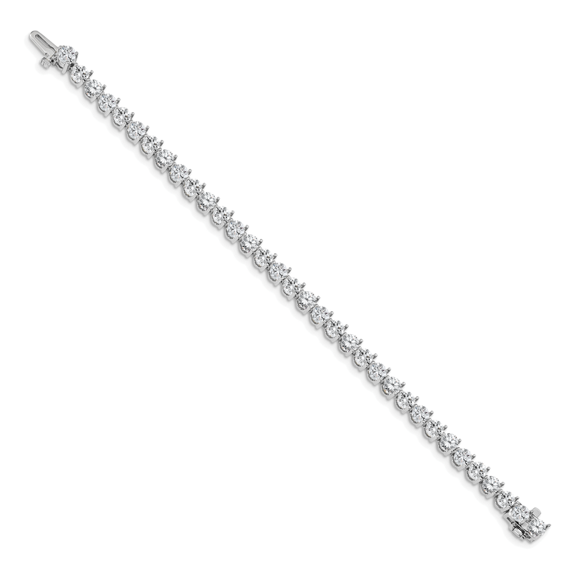 3 Prong Setting Tennis Bracelet 6.75 Ct Round Brilliant Cut Lab Grown Diamonds