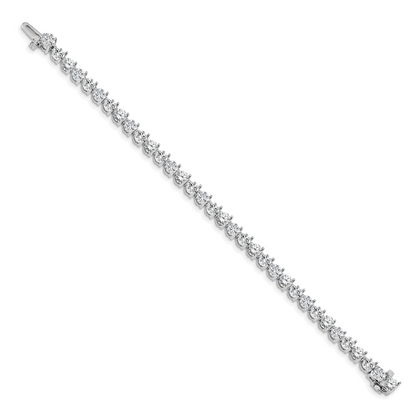 3 Prong Setting Tennis Bracelet 6.75 Ct Round Brilliant Cut Lab Grown Diamonds