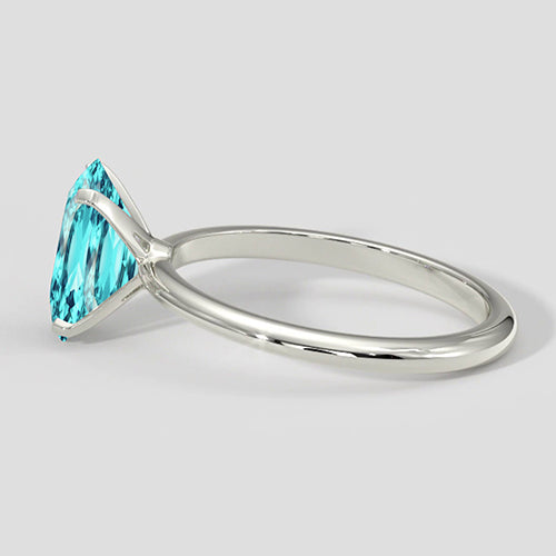 Natural Real ( Not Lab Grown )  3ct Oval Paraiba Tourmaline Four-Prong Solitaire