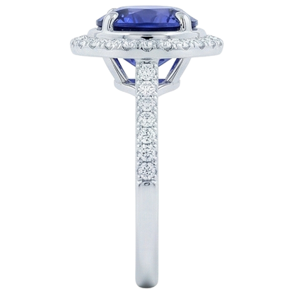4.25 Carats Tanzanite And Natural Earth Mined Diamonds Ring White Gold 14K