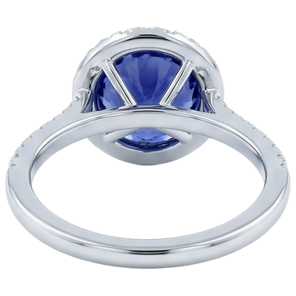 4.25 Carats Tanzanite And Natural Earth Mined Diamonds Ring White Gold 14K