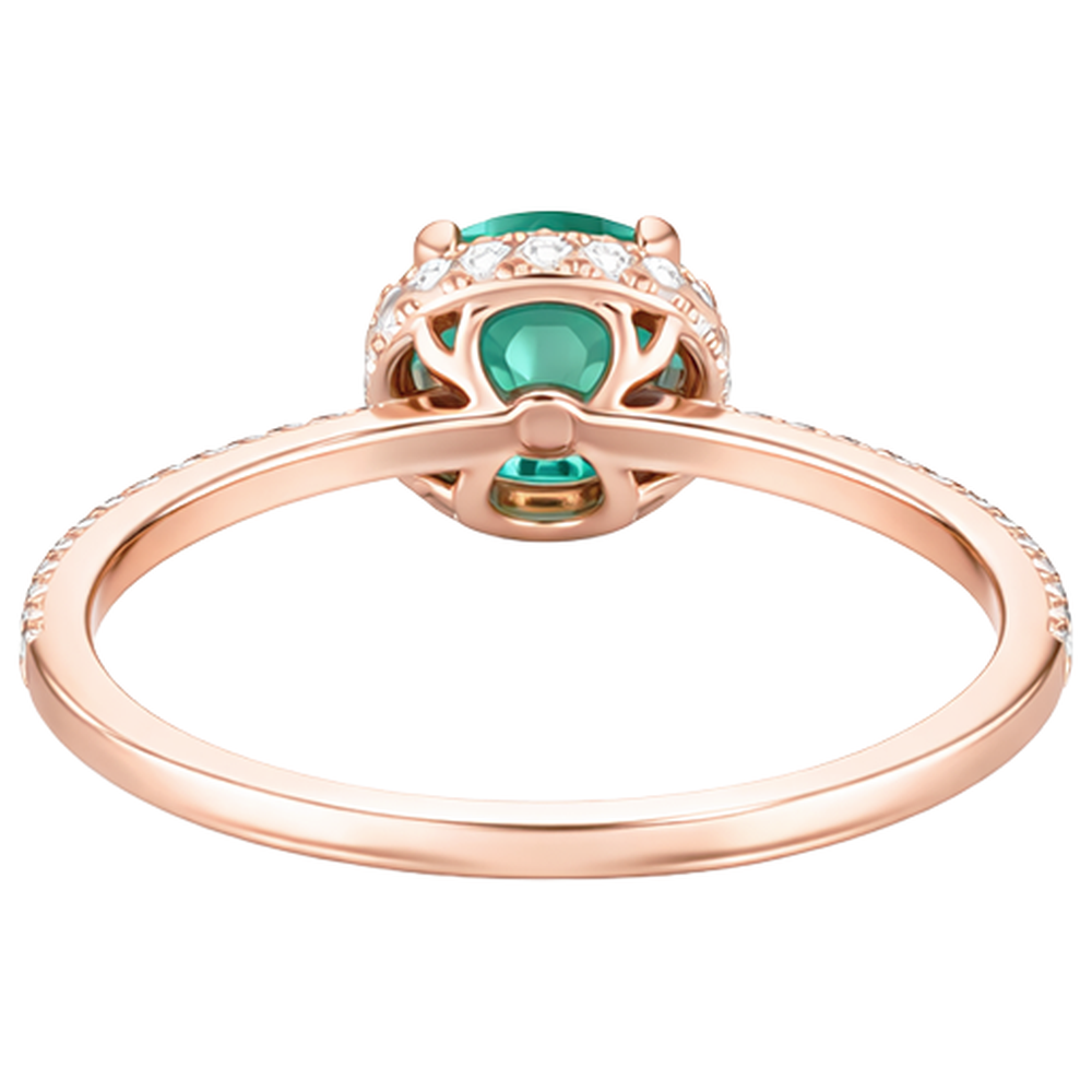 4.40 Carats Round Shaped Green Emerald GIA With Natural Earth Mined Diamond Ring Rose Gold 14K