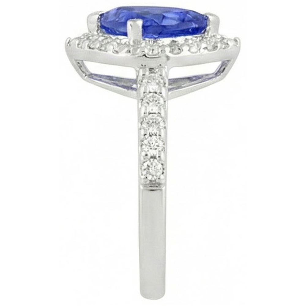 4.45 Ct. Trillion Sri Lankan Sapphire Natural Earth Mined Diamond Ring Solitaire Accents