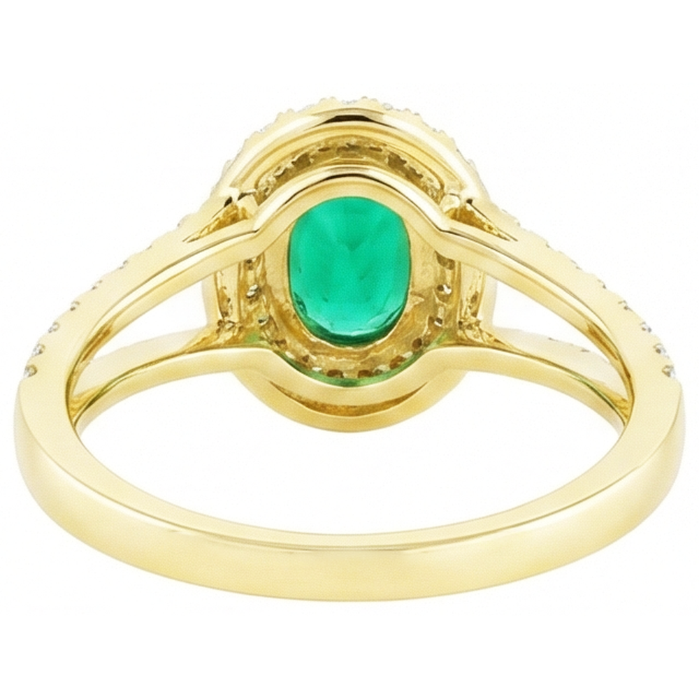 4.5 Ct Oval Cut Green Emerald GIA With Natural Earth Mined Diamond Ring