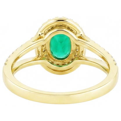 4.5 Ct Oval Cut Green Emerald GIA With Natural Earth Mined Diamond Ring