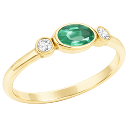 4.50 Carats Bezel Set Green Emerald GIA & Natural Earth Mined Diamond Wedding Ring 3 Stone