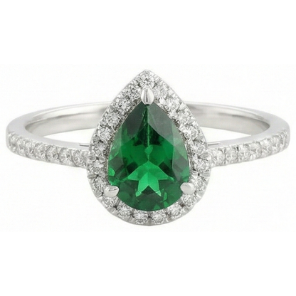 4.50 Carats Green Emerald GIA With Natural Earth Mined Diamonds Ring White Gold 14K