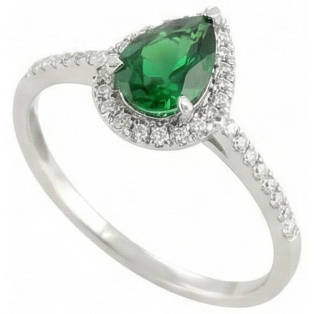 4.50 Carats Green Emerald GIA With Natural Earth Mined Diamonds Ring White Gold 14K
