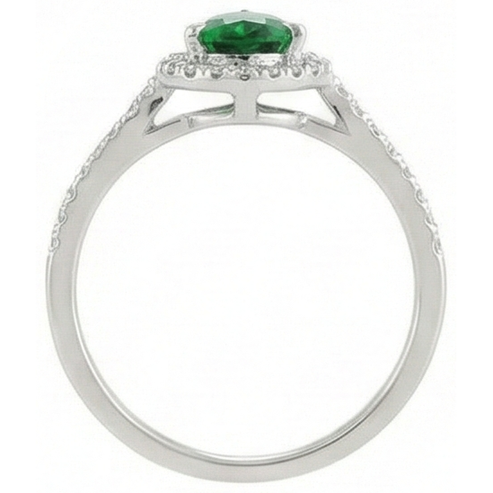 4.50 Carats Green Emerald GIA With Natural Earth Mined Diamonds Ring White Gold 14K