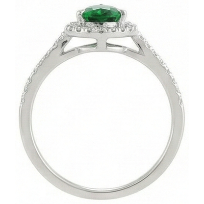 4.50 Carats Green Emerald GIA With Natural Earth Mined Diamonds Ring White Gold 14K