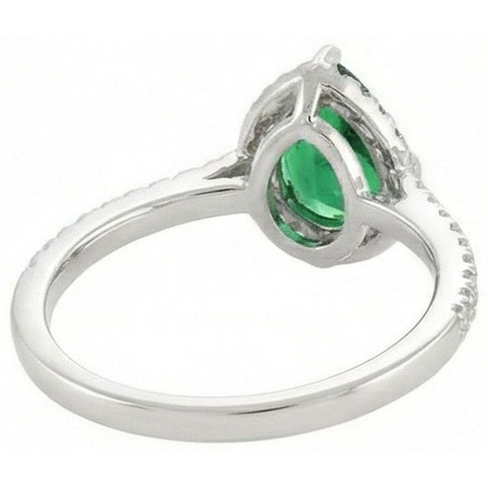 4.50 Carats Green Emerald GIA With Natural Earth Mined Diamonds Ring White Gold 14K