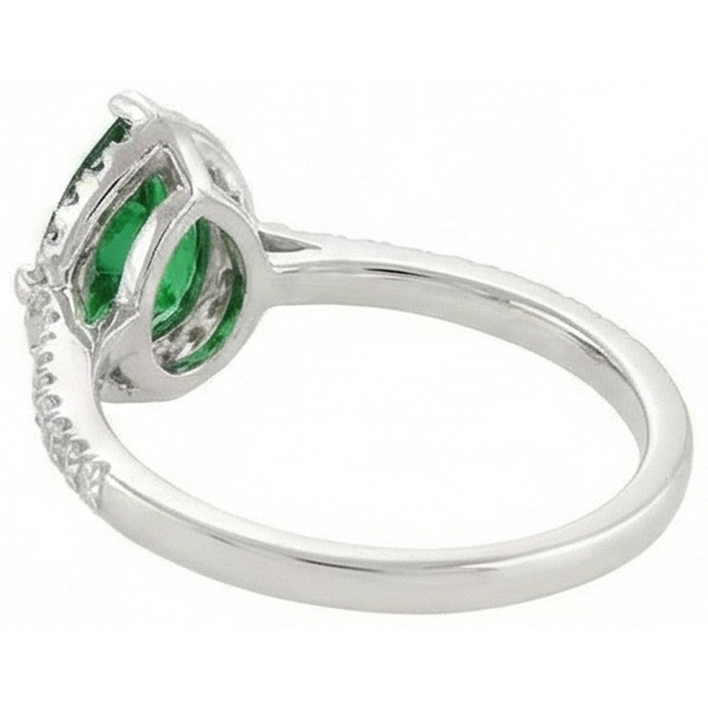 4.50 Carats Green Emerald GIA With Natural Earth Mined Diamonds Ring White Gold 14K