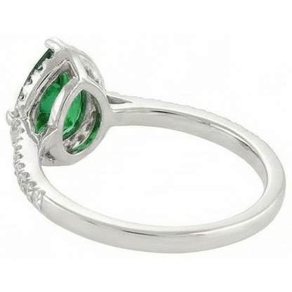 4.50 Carats Green Emerald GIA With Natural Earth Mined Diamonds Ring White Gold 14K