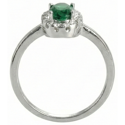 4.50 Carats Oval Green Emerald GIA Gemstone And Natural Earth Mined Diamond Ring White Gold 14K