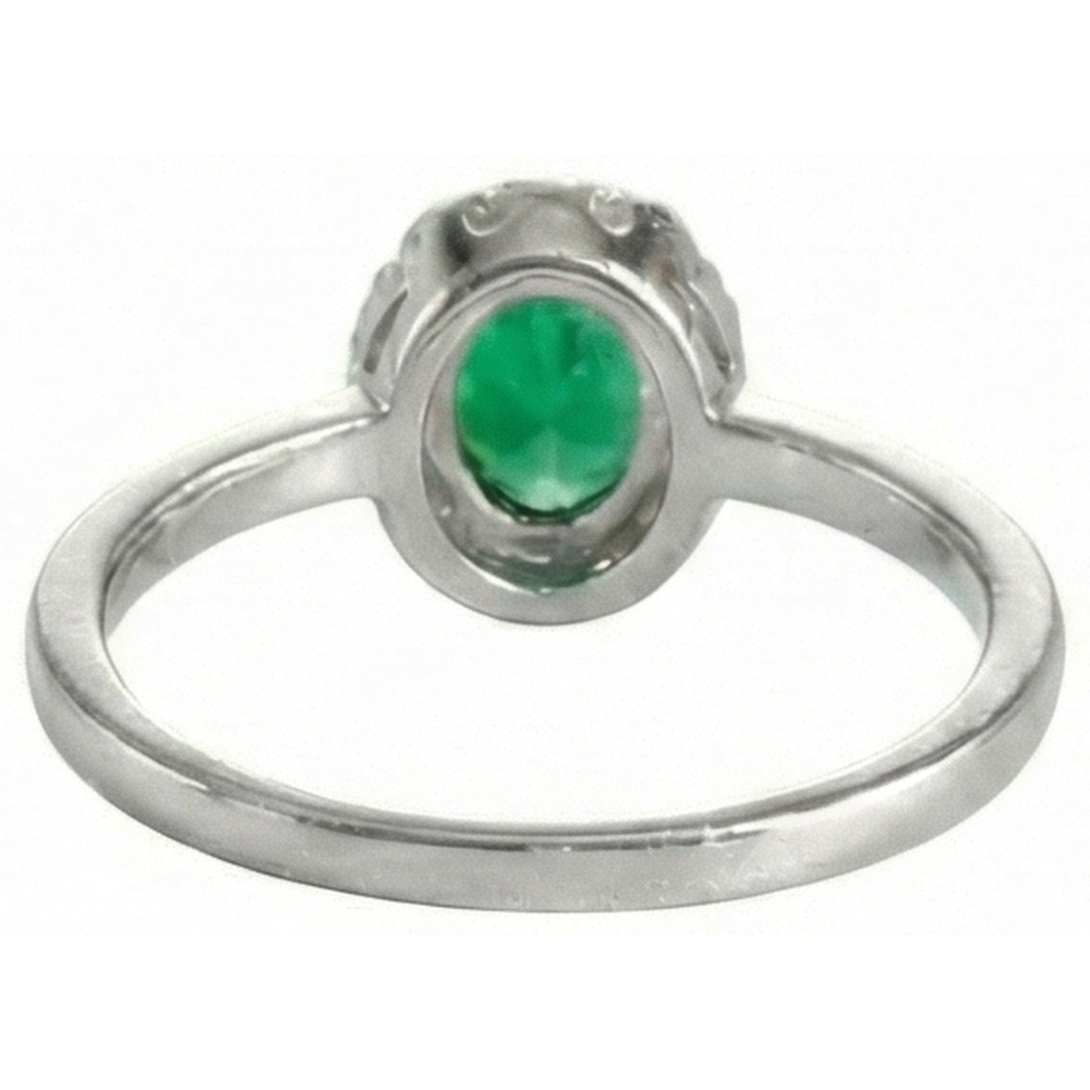 4.50 Carats Oval Green Emerald GIA Gemstone And Natural Earth Mined Diamond Ring White Gold 14K