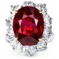 4.55 Carats Ruby And Natural Earth Mined Diamond Ring Women Jewelry Gold 14K