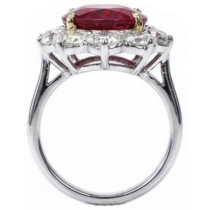 4.55 Carats Ruby And Natural Earth Mined Diamond Ring Women Jewelry Gold 14K