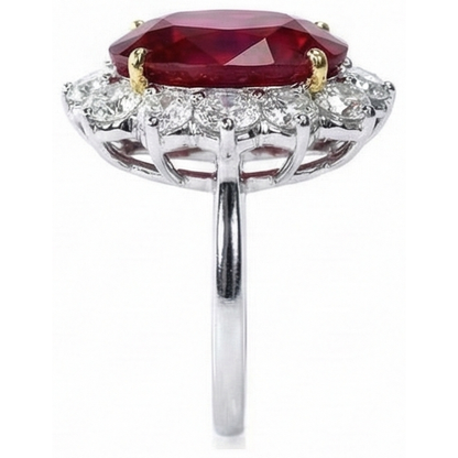 4.55 Carats Ruby And Natural Earth Mined Diamond Ring Women Jewelry Gold 14K