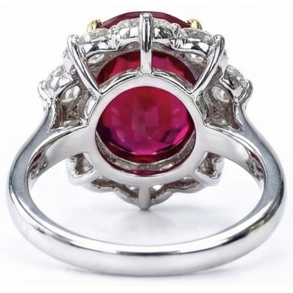 4.55 Carats Ruby And Natural Earth Mined Diamond Ring Women Jewelry Gold 14K