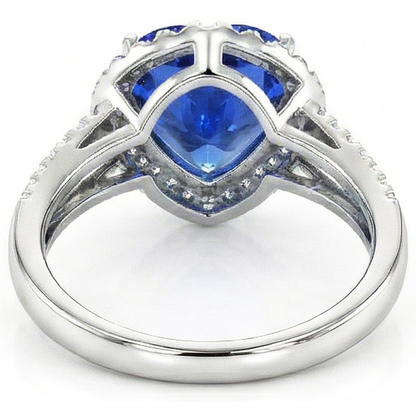 4.60 Ct Ceylon Blue Sapphire Natural Earth Mined Diamonds Ring White Gold 14K