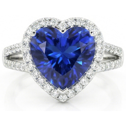 4.60 Ct Ceylon Blue Sapphire Natural Earth Mined Diamonds Ring White Gold 14K
